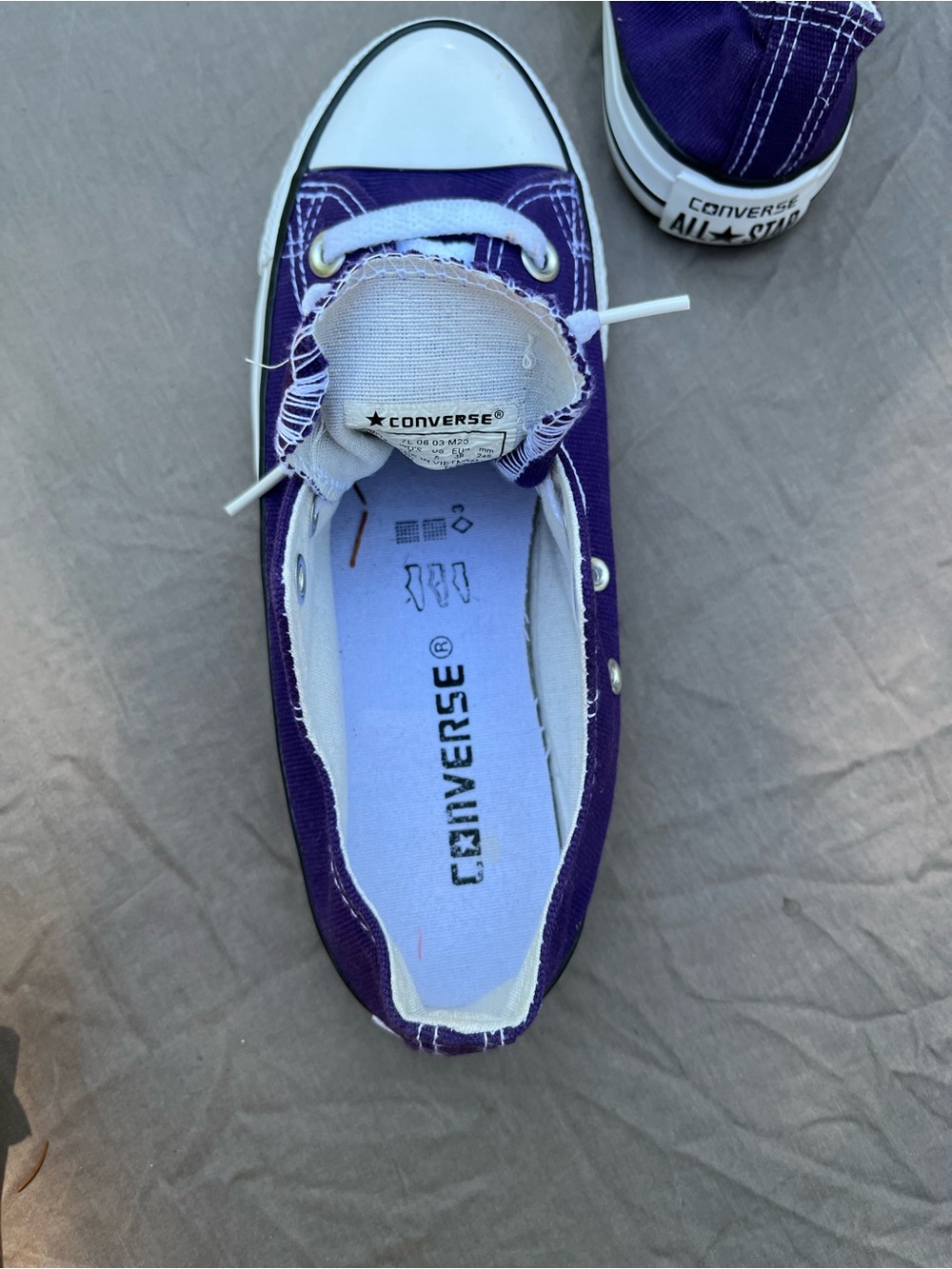 Converse Purple Low Top Sneakers with White Laces - Picture 5 of 7